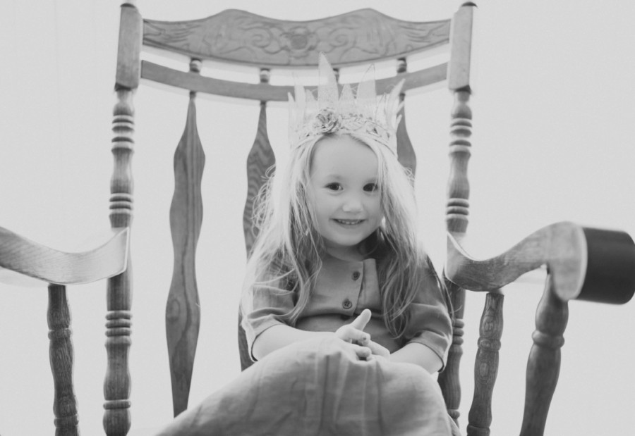 Indoor Black and White Three Year Old Session