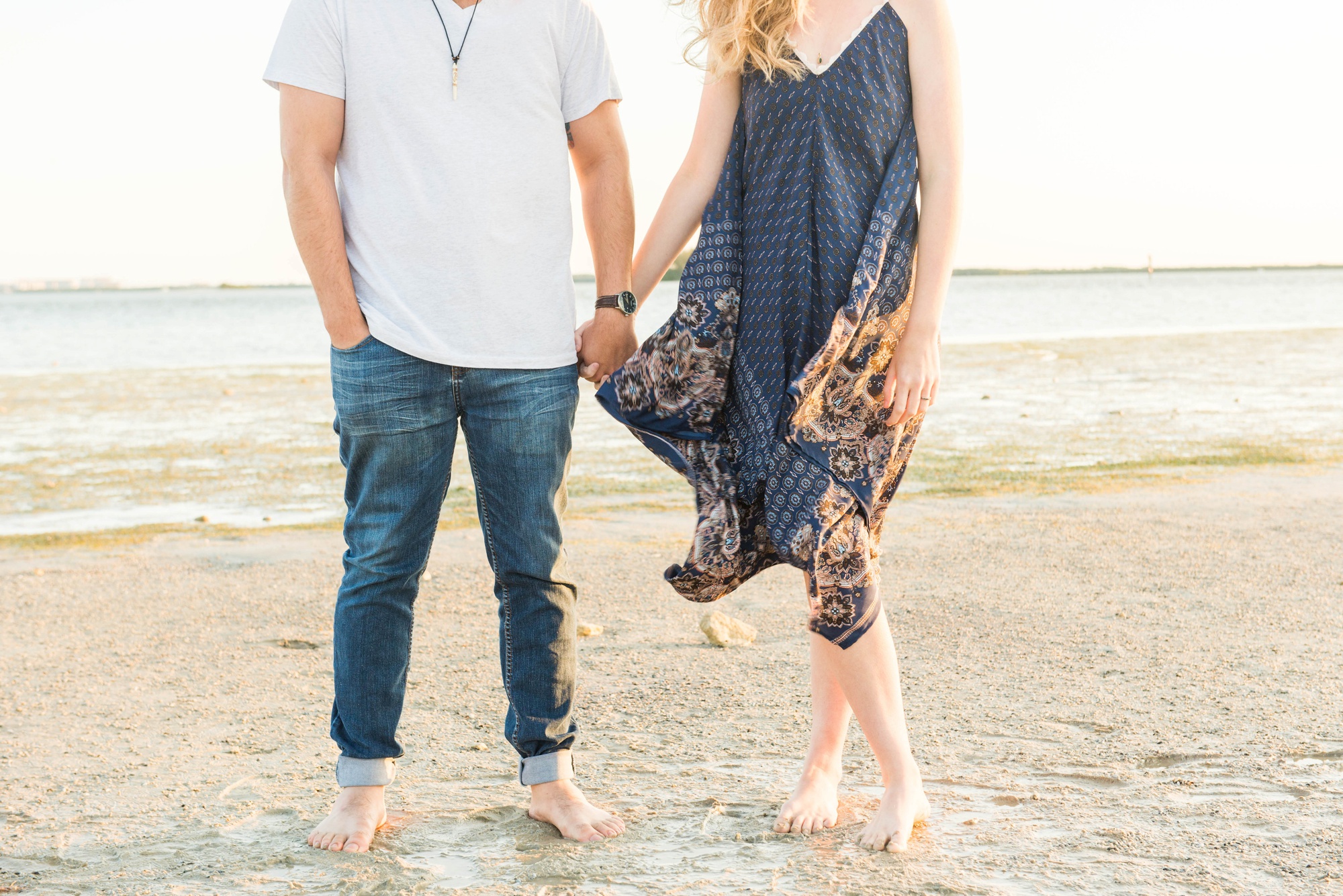 Playful Sunset Florida Couple Session , what to wear for engagement pictures, beach engagement pictures