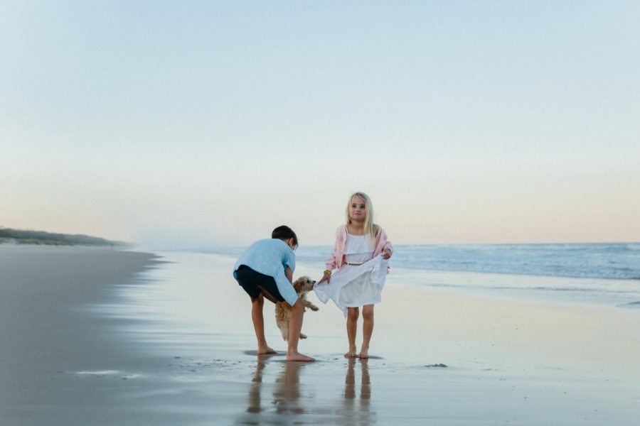 family picture ideas, family of 4 pictures, beach pictures, And Puppy Makes Five, Family Beach Session