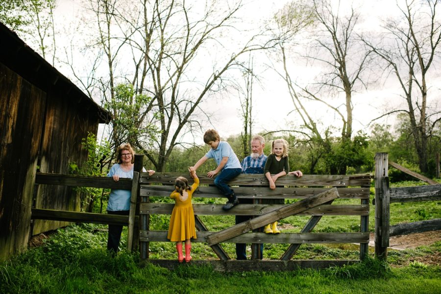 grandparents with their grandkids on farm, farm pictures with kids, A Day at Grandma and Grandpa