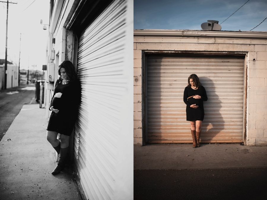urban maternity pictures, Downtown Alley Maternity Session in Colorado 