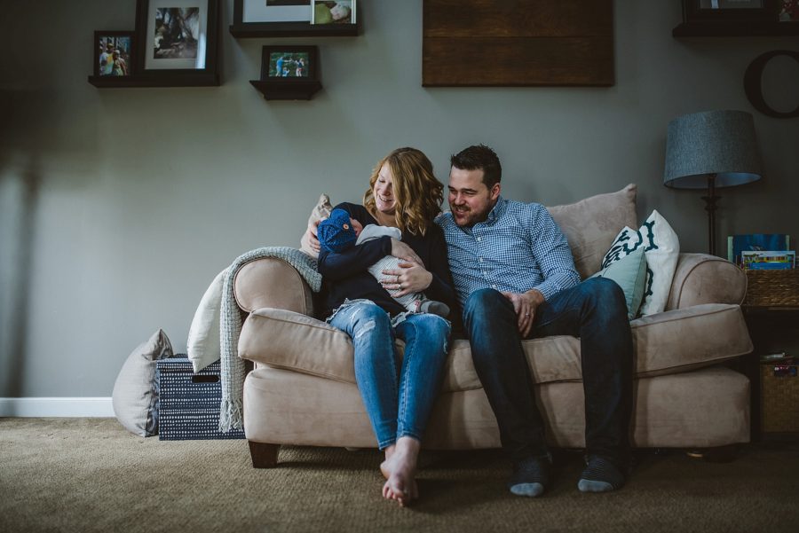 mom, dad and baby boy, Newborn Baby Boy Lifestyle In-Home Pictures