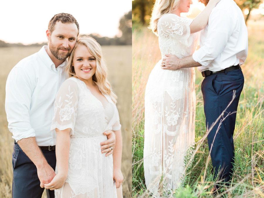 Couple in field, film engagement pictures, Dreamy Sunset Anniversary Pictures in Texas, Inspirational Photography Blog 