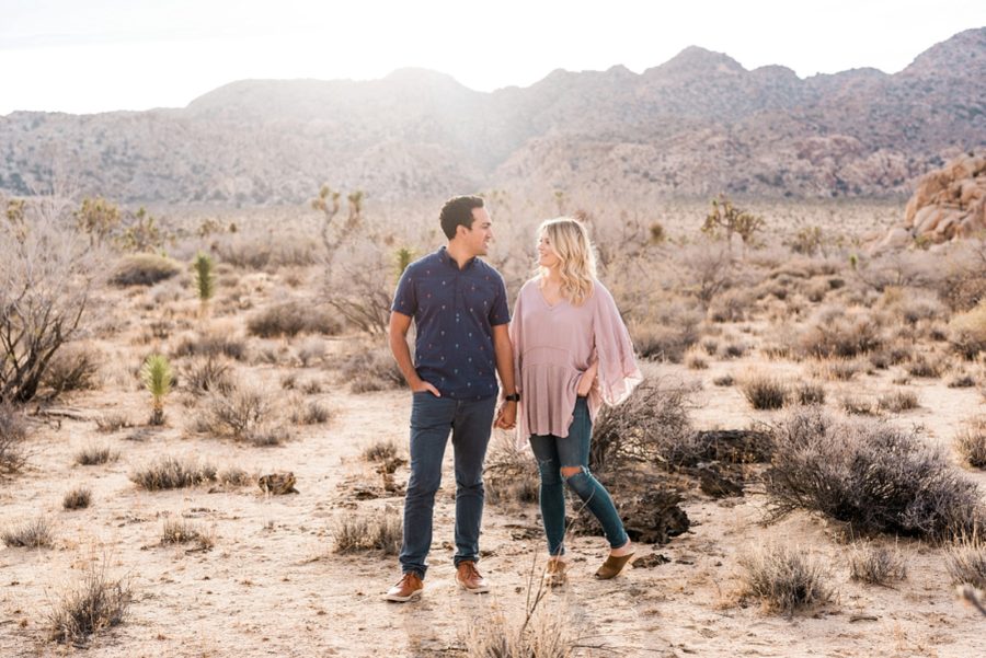engagement in desert, Indie Joshua Tree Engagement Session in California