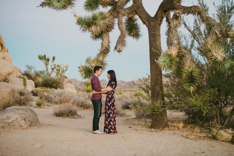 Couple in Desert, Joshua Tree Engagement Pictures in California