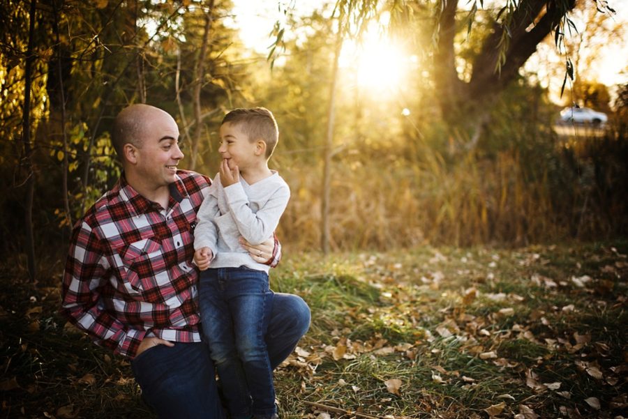 father and son together, Sunset Family Pictures in Colorado