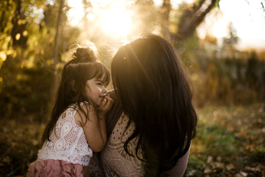 mother and daughter together, Sunset Family Pictures in Colorado