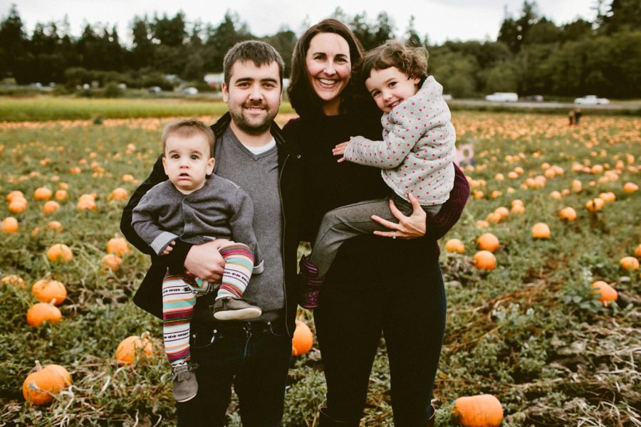 family of 4 poses, lifestyle photography, Family Pumpkin Patch Adventure in British Columbia