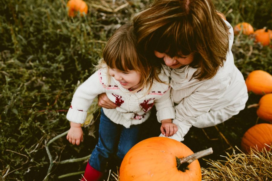grandma with granddaughter, lifestyle photography, Family Pumpkin Patch Adventure in British Columbia