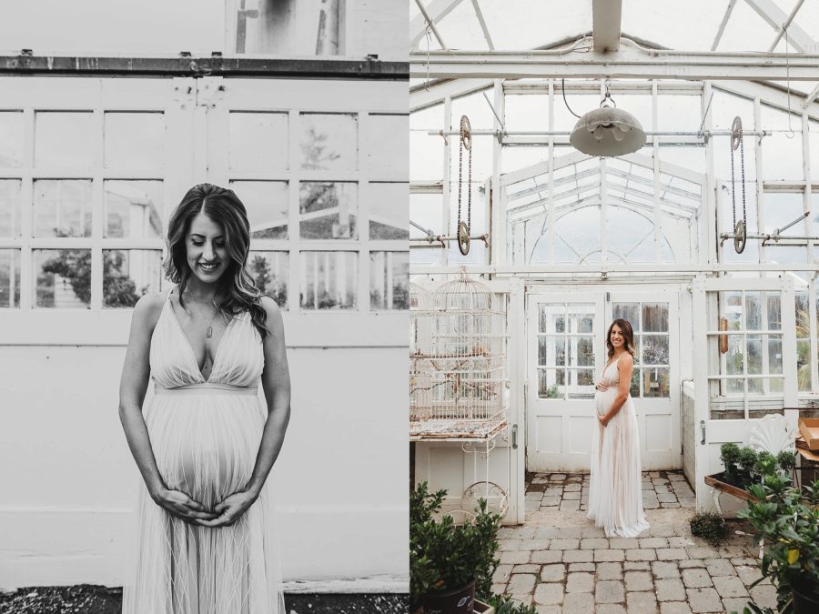 maternity poses, what to wear for maternity pictures, Organic Greenhouse Maternity Pictures in Washington 