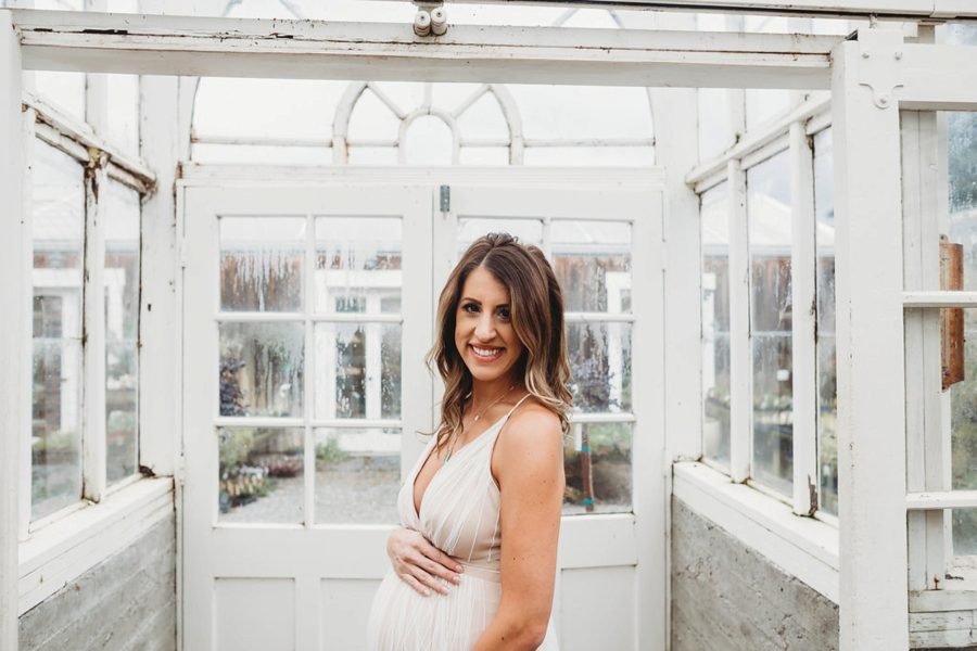 maternity gowns, maternity poses, Organic Greenhouse Maternity Pictures in Washington 
