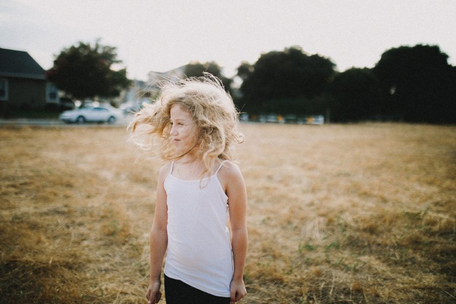 wind blowing girls hair, Wild and Free Childhood Portraits
