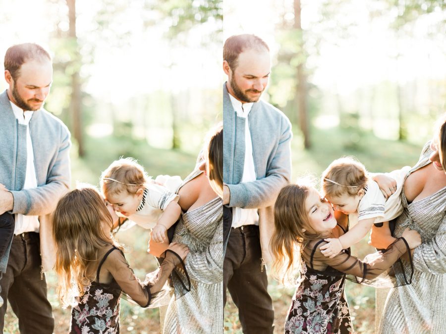 baby reaching for sibling, lifestyle family photo, Outdoor Family of 5 Photos in Wisconsin