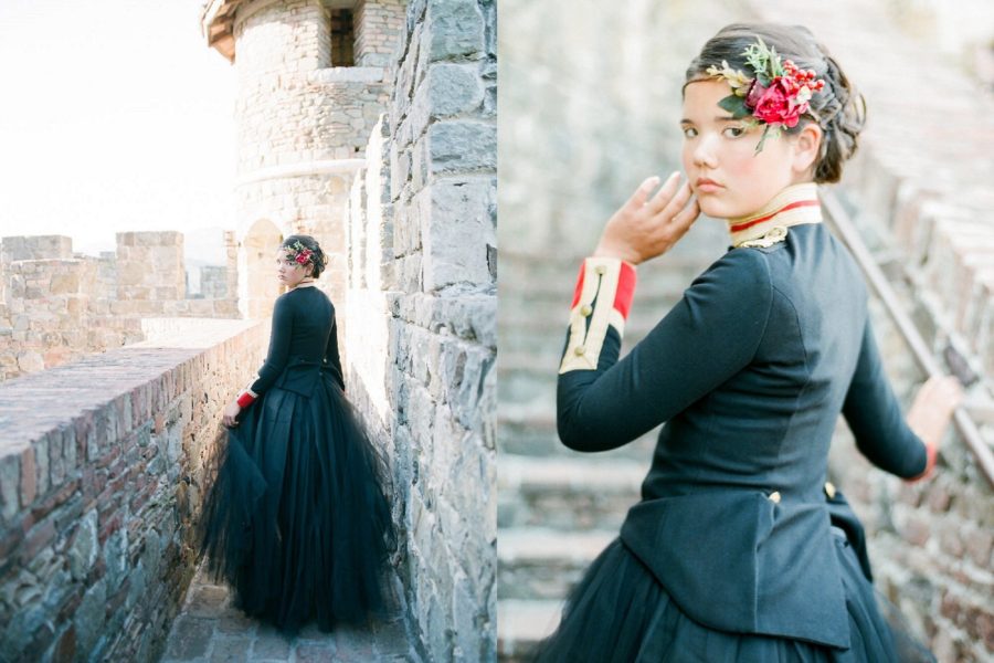 Styled Shoot at castle, The Red Queen: Stylized Teen Photo Shoot in California