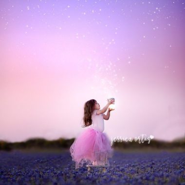 little girl in blue bonnet field, girl collecting stars, Jessica Ortiz Photography Daily Fan Favorite