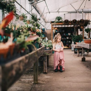 Girl in greenhouse, child surrounded by plants, Daily Fan Favorite on Beyond the Wanderlust by Jessica Standish Photography