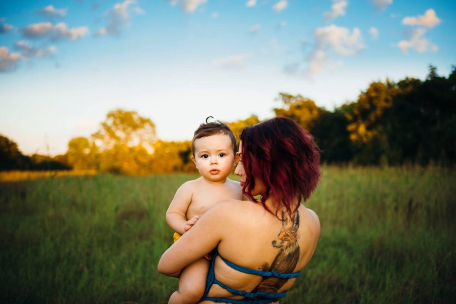 Mom holding baby outside in colorful field, JulesPonce Photography Daily Fan Favorite